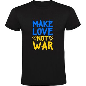 Make love not war Heren T-shirt | Oekraine | Oorlog | Kiev | Peace | Zwart