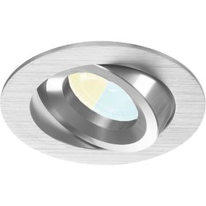 Inbouwspot Ilias met Philips HUE White Ambiance - inbouwspot - Chrome / glimmend - rond - Voor binnen / woonkamer / keuken / slaapkamer - IP20 - GU10 - Buitendiameter: 81MM - boorgat: 70-75MM - min. Inbouwdiepte: 70MM