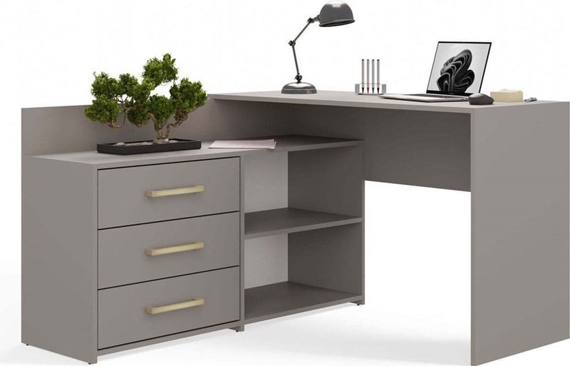 Hoekbureau met lades Klei
