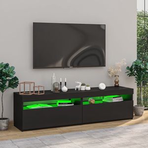The Living Store TV-meubel - Moderne stijl - Mediakasten - 75x35x40 cm - LED-verlichting
