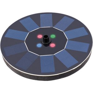 Lumineo Solar fontein met led verlichting - D16 cm - zwart - vijver sierfontein