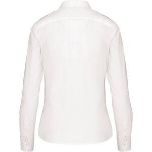 Blouse Dames S Kariban Lange mouw White 65% Polyester, 35% Katoen