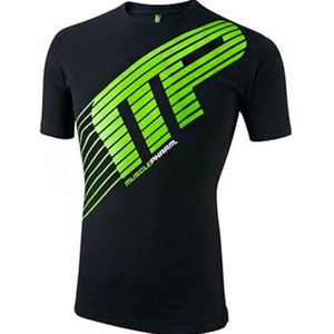 MusclePharm Stripe Sportline T-shirt Katoen Zwart maat M