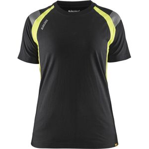 Blaklader 3402-1030 Dames T-shirt Visible - Zwart/High Vis Geel - L