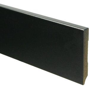 Sfeerplinten - MDF Moderne Plint - 90x15mm - Voorgelakt RAL 9005 Zwart - Bundel 5 stuks - Lengte 2.4m - Voordelige Hoge Plinten - Eenvoudige installatie