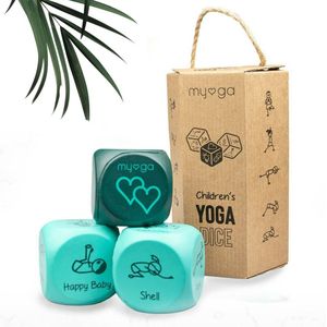 XL Dobbelstenen voor Yoga - Thema: Kinderyoga - Yoga voor Kinderen - Mindfulness voor Kids - Peuters, Kleuters & Kinderen - Spelenderwijs Yoga voor Kids - Yoda Dobbelsteen - Yoga Spel - XXL Dobbelstenen - Sport voor Kinderen - Gezondheid