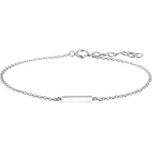Glams armband balkje 1,2 mm 16 + 2,5 mm - Zilver