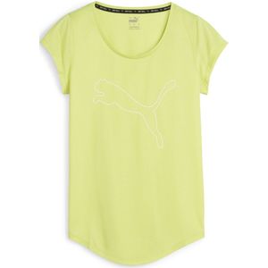 PUMA PERFORMANCE HEATHER CAT TEE W Dames Sportshirt - Lime Pow Heather