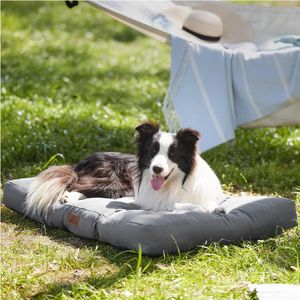 Hondenkussen, wasbaar, 110 x 89 cm, hondenmatras, waterdicht, XXL, voor grote, middelgrote honden, outdoor, gewatteerd, grijs, 10 cm hoog, XL hondenbed voor huisdieren