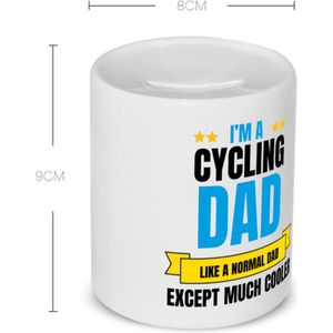 Akyol - i'm a cycling dad Spaarpot - Vader - papa - vaderdag cadeautjes - verjaardagscadeau - gift - kado - 350 ML inhoud