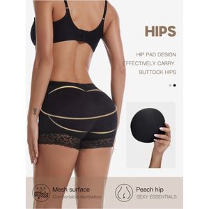 De Millennials - Butt lifter M | Shapewear voor billen,buik Zwart | Corrigerend ondergoed | Seamless ondergoed | Dames |Afslankbroek |High waist ondergoed | Ultradun |Tummy control | slipje met vulling | volle billen |