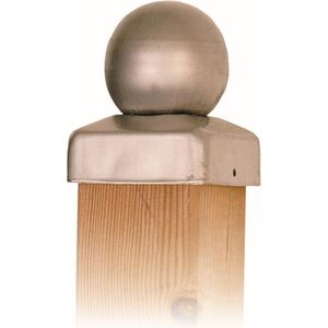 Paal-ornament bol RVS 71x71 mm
