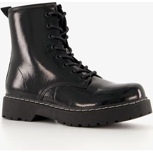 Blue Box lak dames veterboots zwart - Maat 38