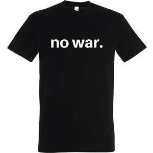 NO WAR. T-shirt korte mouw zwart - Maat XL