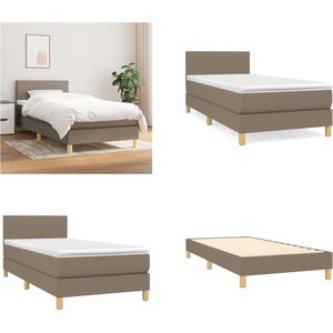 vidaXL Boxspring met matras stof taupe 80x200 cm - Boxspring - Boxsprings - Bed - Slaapmeubel