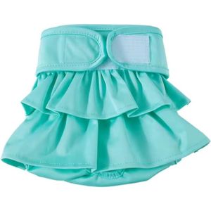 Loopsheidbroekje hond - Turquoise als rokje - Maat M - Hondenluier - Wasbaar - Hondenbroekje - Broekje voor teefje - Incontinentie broekje hond