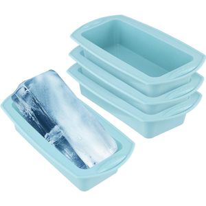 Grote Blauwe Siliconen Ijsblokjesbak 4 Stuks - Herbruikbare Ijssteenbakken - Extra Grote Ijsmaker - 435 kg Totaal - Vriezer Koeler Thuis Ijsbadkoelers