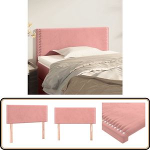 vidaXL Hoofdbord 90x5x78/88 cm Fluweel Roze Hoofd Bord - Hoofdkussen - Beddecoratie - Velvet - Roze