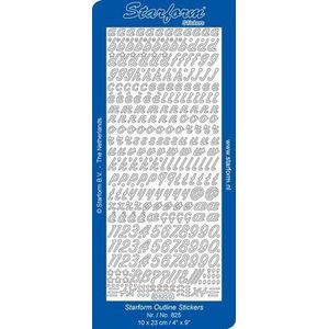 Starform Stickers Alphabet 2: Italic (10 PC) - Silver - 0825.002 - 10X23CM