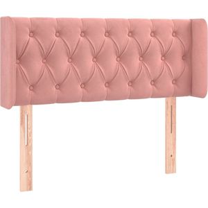 vidaXL - Hoofdbord - met - randen - 103x16x78/88 - cm - fluweel - roze