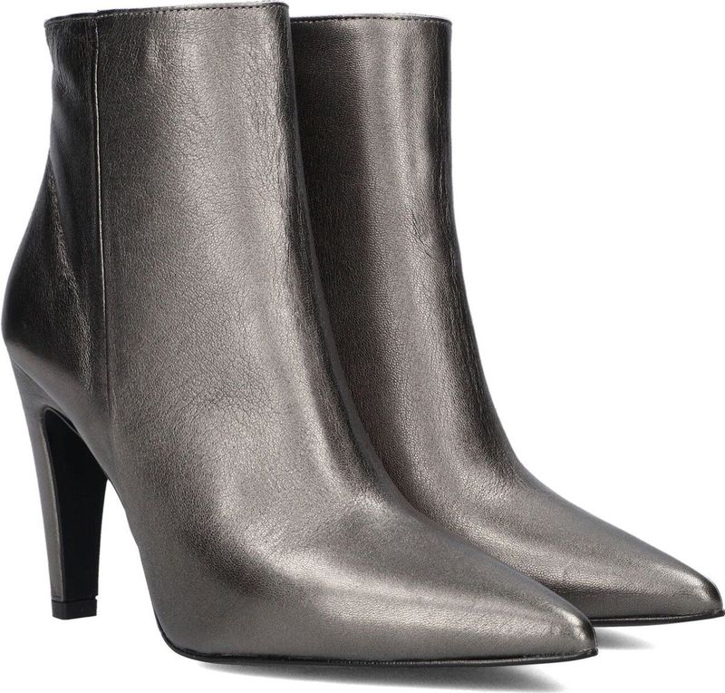 Notre-V 87533 1 Enkellaarsjes - Enkelboots met rits - Dames - Zilver - Maat 38