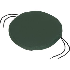 Ronde bistrostoelkussen, zachte bekleding, tuininrichting buiten, veilige bindbanden om wegglijden te voorkomen, waterafstotend, comfortabel, robuust, 33 cm, groen