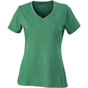 James and Nicholson Dames/dames Heather T-Shirt (Groene Melange)