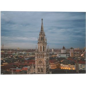 WallClassics - Vlag - Bovenkant van het Stadhuis New Town Hall - 40x30 cm Foto op Polyester Vlag