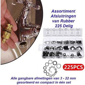 Assortiment Afsluitringen van Rubber 225 Delig