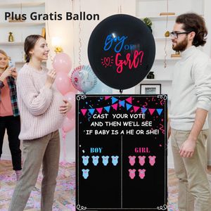 Gender reveal stemkaarten + ballon - met stickers - gender reveal versiering - boy or girl - Babyshower