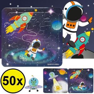 Decopatent® Uitdeelcadeaus 50 STUKS Space / Ruimte Puzzels - Traktatie Uitdeelcadeautjes voor kinderen - Speelgoed Traktaties