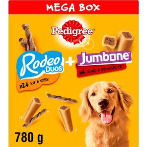 Pedigree Megabox Hondensnacks - 24 x Rodeo en 4 x Jumbone - 780 gr