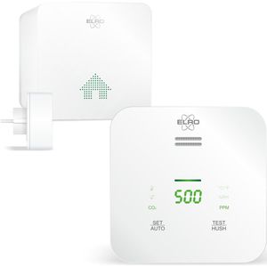 ELRO Connects SF500CO2 Slimme Wifi CO2 Meter Kit - Complete Set met Koppelbare Luchtkwaliteitsmeter + K2 Connector