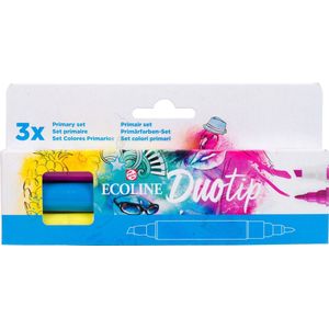 Ecoline Duotip marker set Primair | 3 kleuren