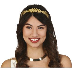 Fiestas Guirca Verkleed haarband lauwerkrans - dames - goud - Romeinse rijk thema party - Carnaval tiara