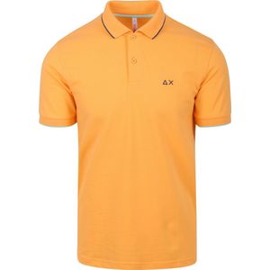 Sun68 - Poloshirt Small Stripe Collar Oranje - Modern-fit - Heren Poloshirt Maat XL
