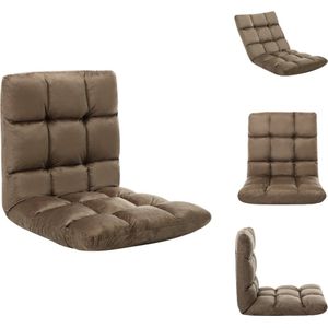 vidaXL Vloerstoel - Vloerstoelen - Vloerlounger Vloerloungers - Grondstoel - Vloerstoel inklapbaar microvezel taupe