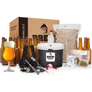 Brew Monkey Luxe Tripel - Bierbrouwpakket - Zelf Bier Brouwen Bierpakket - Startpakket - Gadgets Mannen - Cadeau - Cadeau voor Mannen en Vrouwen - Bier - Verjaardag - Cadeau voor man - Verjaardag Cadeau Mannen