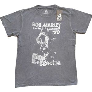 Bob Marley - Hawaii Heren T-shirt - XL - Grijs