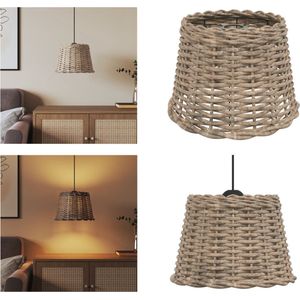 vidaXL Plafondlampenkap Ø30x20 cm wicker bruin - Lampenkap - Lampenkappen - Lampen Kap - Hanglamp Kap