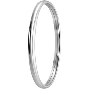 Lucardi Dames Zilveren bangle 5mm - Armband - 925 Zilver - Zilverkleurig - 55 mm
