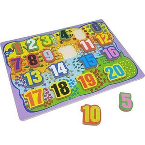 Playwood Puzzel cijfers 1-20  40x 30 cm dikke stukken (1,2 cm)