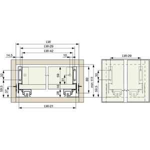 MXXL Zelfbouw lade - Hoogte 89mm - Lengte 550mm - Antraciet