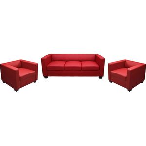 3-1-1 Bankstel Bankstel Loungebank Lille ~ Leer rood