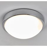 Lindby - Plafondlamp badkamer - 1licht - polycarbonaat, metaal - H: 10.5 cm - E27 - opaalwit, chroom