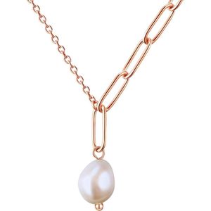 Valero Pearls damesketting roestvrijstalen zoetwaterparel One Size Roségoud 32018606