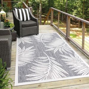 Tapijtenloods Sun In- & Outdoor Vloerkleed Laagpolig Grijs- 150x150 CM