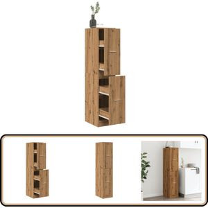 vidaXL Apothekerskast - 144,5 cm - Artisanaal Eiken Apothekerskast - Apothekerskasten - Apothekerskast Keuken - Apotheekkast