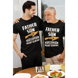 Shirt - Father and son - Wurban Wear | Grappig shirt | Leuk cadeau | Unisex tshirt | Vaderdag cadeau | Cadeau voor vader | Voetbal | Gewichten | Zwart