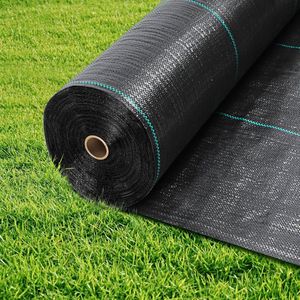 Onkruiddoek 3 x 300FT – Zware Tuinfolie 2,4oz – Ademend Worteldoek voor Oprit, Border, Moestuin, Landschapsbedekking ��– Geweven Geotextiel Zonder Chemicaliën-Zwart